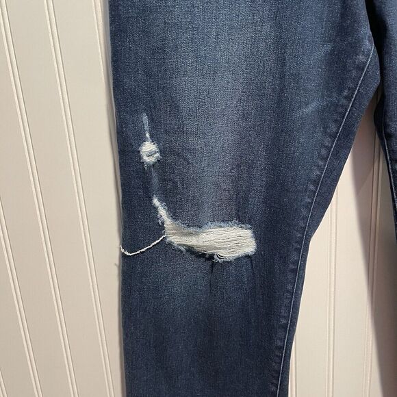 Express Belted Boyfriend Mid Rise Jeans Button Fly NEW Size 12 - Picture 4 of 9